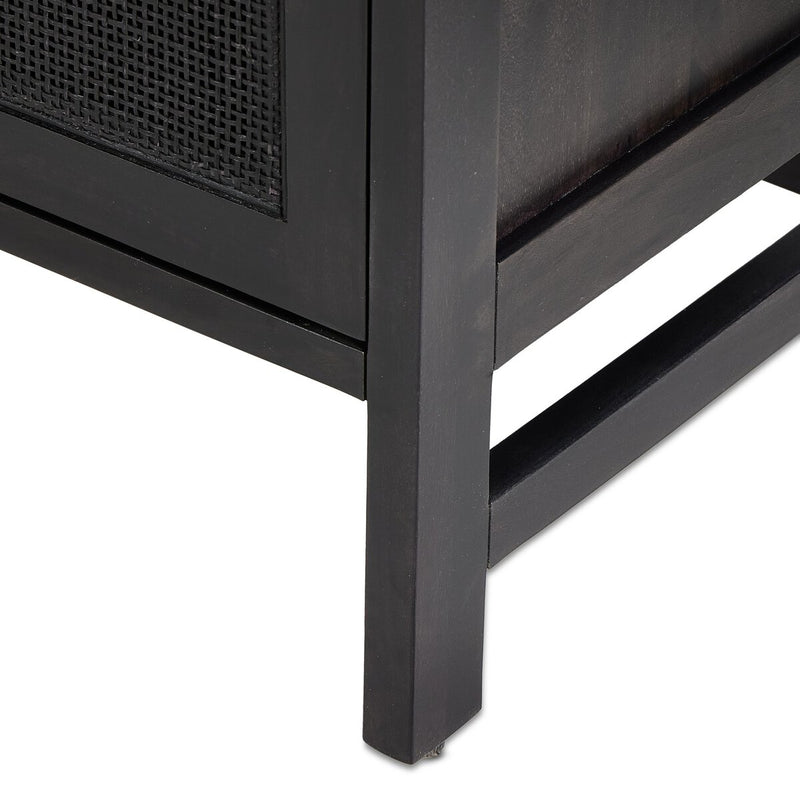 Caprice Bar Cabinet - Black & Black Wash Mango