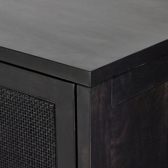 Caprice Bar Cabinet - Black & Black Wash Mango