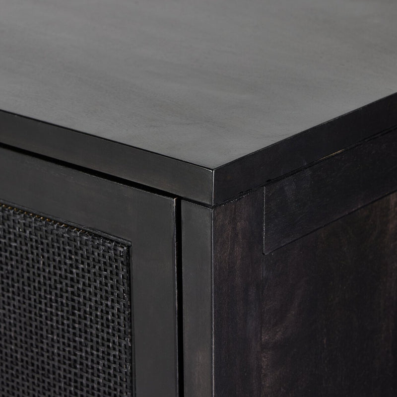 Caprice Bar Cabinet - Black & Black Wash Mango