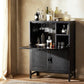 Caprice Bar Cabinet - Black & Black Wash Mango