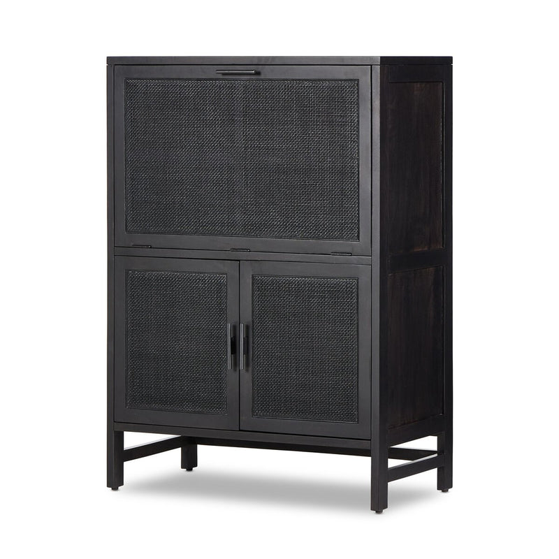 Caprice Bar Cabinet - Black & Black Wash Mango
