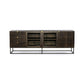 Kelby Media Console - Carved Vintage Brown
