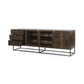 Kelby Media Console - Carved Vintage Brown