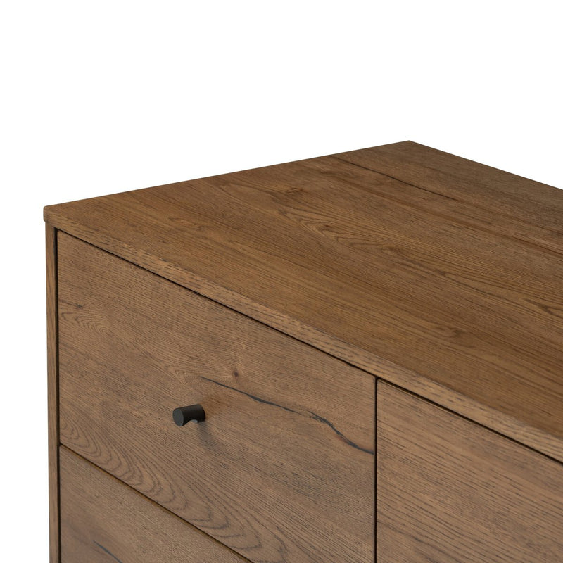 Eaton 5 Drawer Dresser - Amber Oak Resin