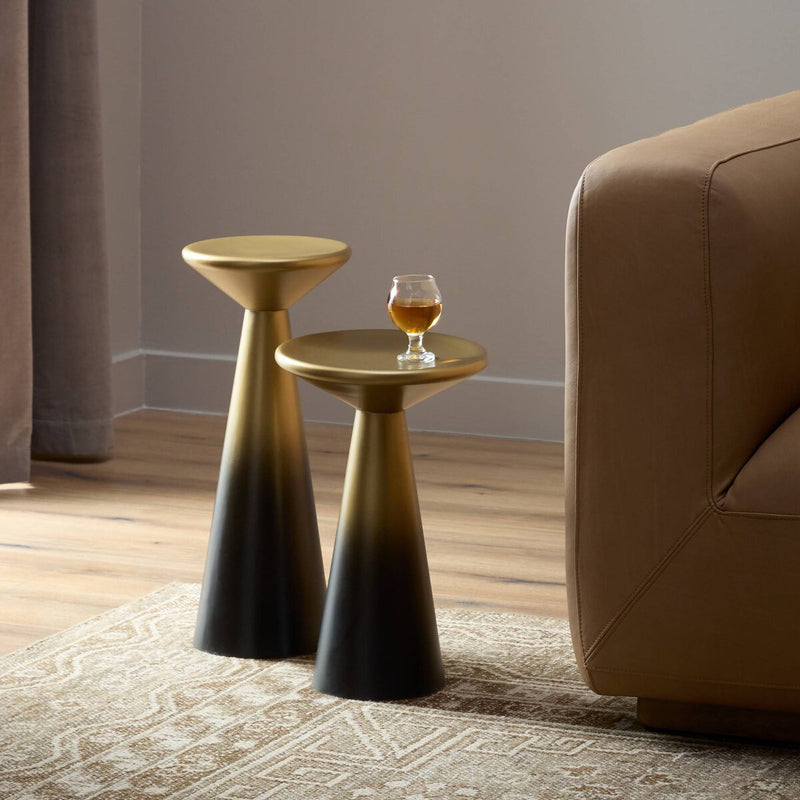 Cameron Accent Tables, Set Of 2 - Ombre Antique Brass