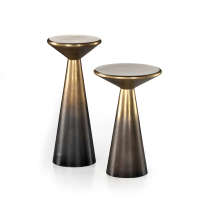 Cameron Accent Tables, Set Of 2 - Ombre Antique Brass