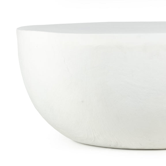 Basil Outdoor Round Coffee Table - Matte White