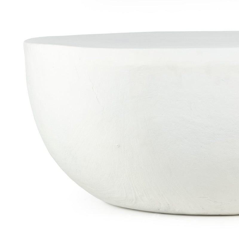 Basil Outdoor Round Coffee Table - Matte White