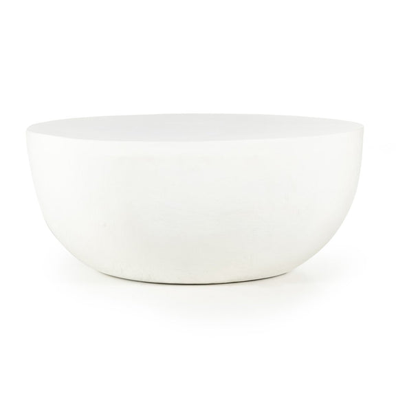 Basil Outdoor Round Coffee Table - Matte White