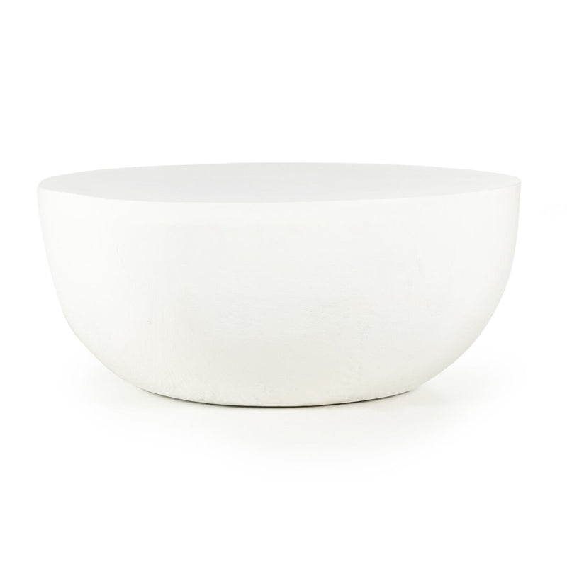 Basil Outdoor Round Coffee Table - Matte White