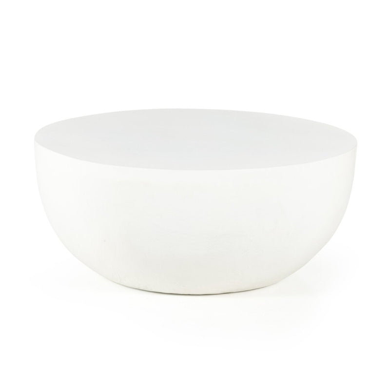 Basil Outdoor Round Coffee Table - Matte White