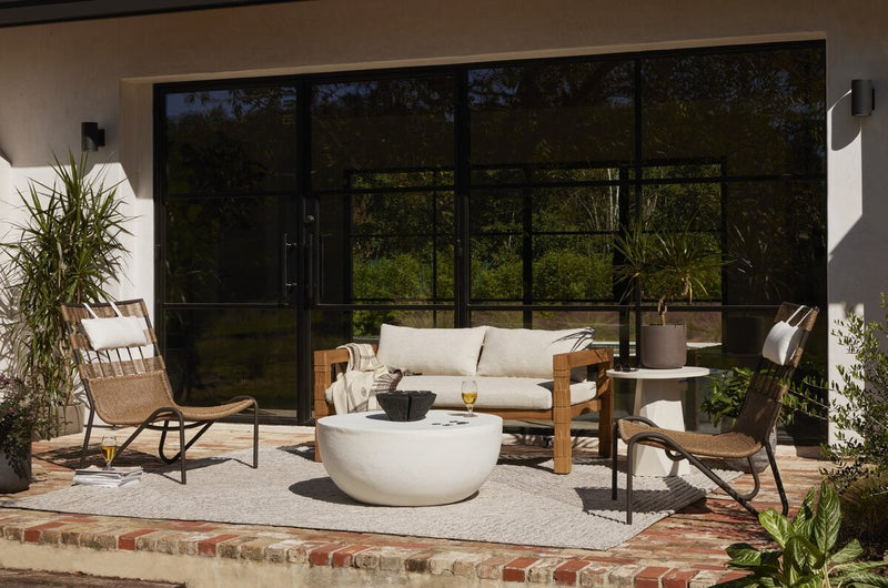 Basil Outdoor Round Coffee Table - Matte White