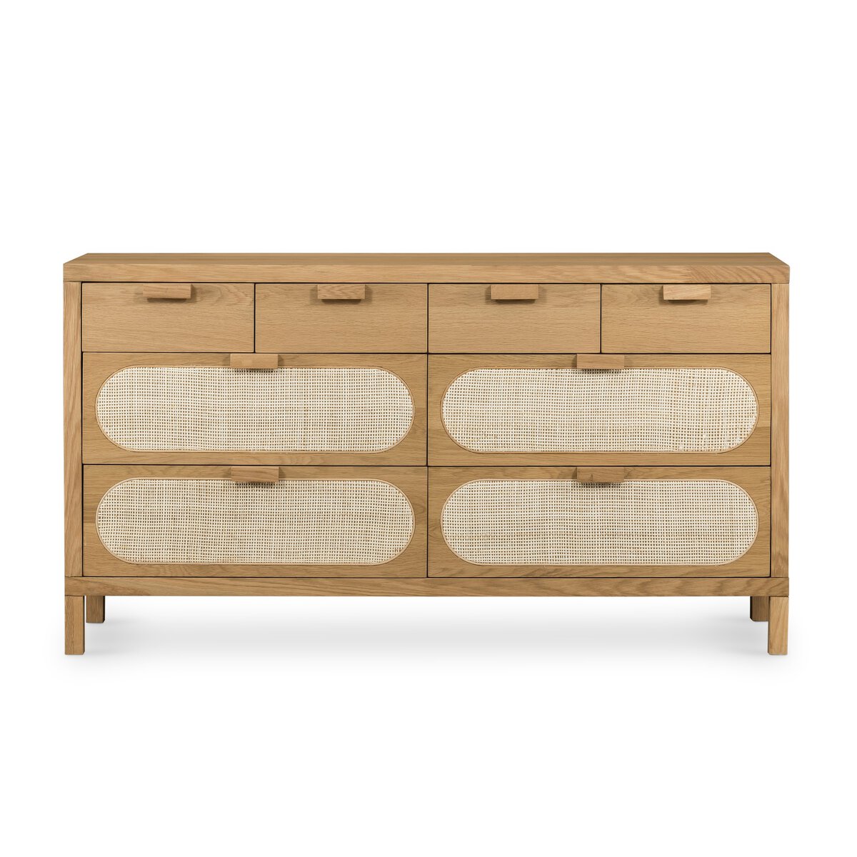 Allegra 8 Drawer Dresser - Light Natural Cane