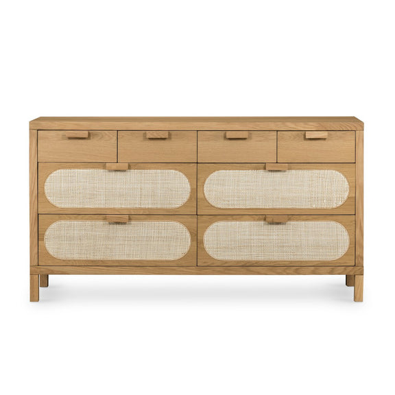Allegra 8 Drawer Dresser - Light Natural Cane
