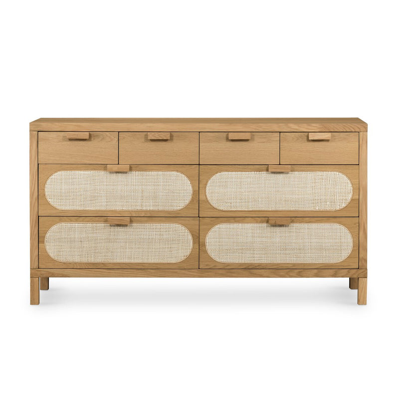 Allegra 8 Drawer Dresser - Light Natural Cane