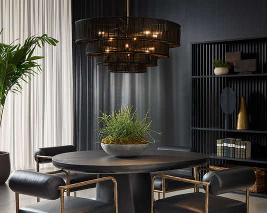 Lumina Chandelier - Black Jute