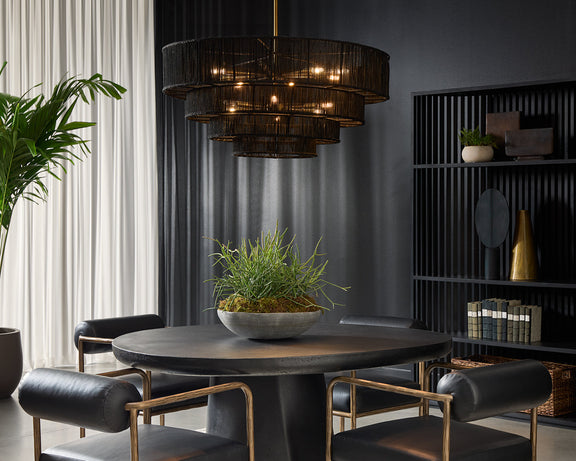 Lumina Chandelier - Black Jute
