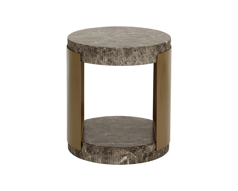 Cavette End Table - Marble Look