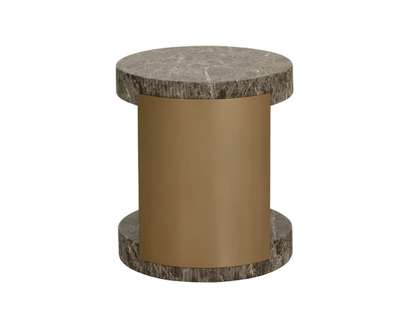 Cavette End Table - Marble Look