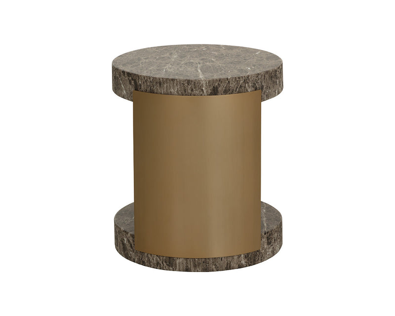 Cavette End Table - Marble Look