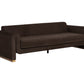 Romer Sofa - Brushed Gold - Nubuck Cocoa Leather