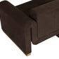 Romer Sofa - Brushed Gold - Nubuck Cocoa Leather