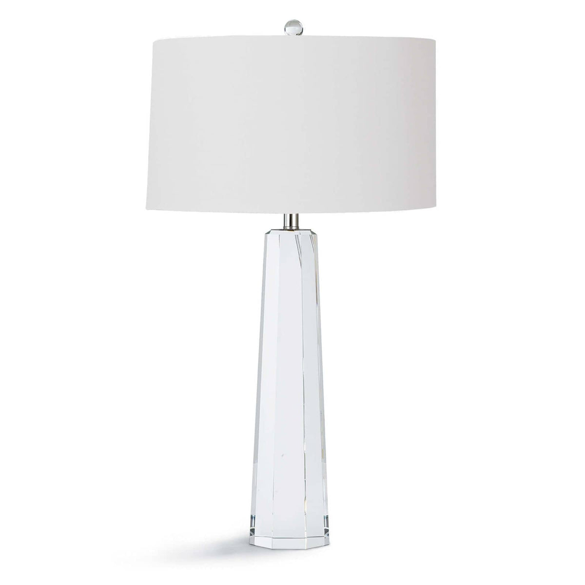 Tapered Hex Crystal Table Lamp - Clear