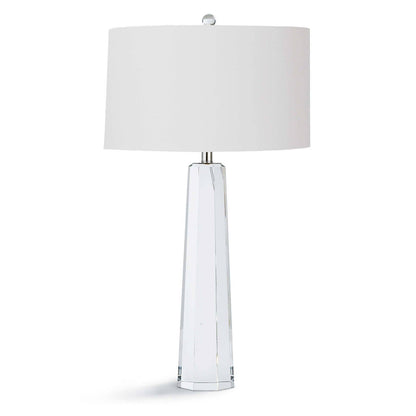 Tapered Hex Crystal Table Lamp - Clear