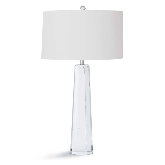 Tapered Hex Crystal Table Lamp - Clear