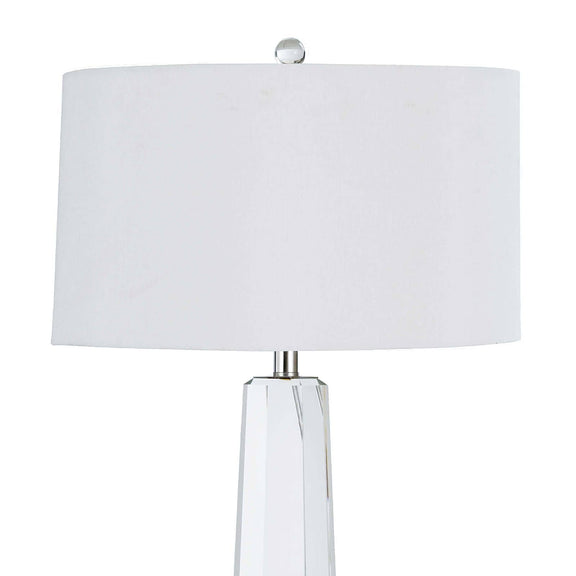 Tapered Hex Crystal Table Lamp - Clear