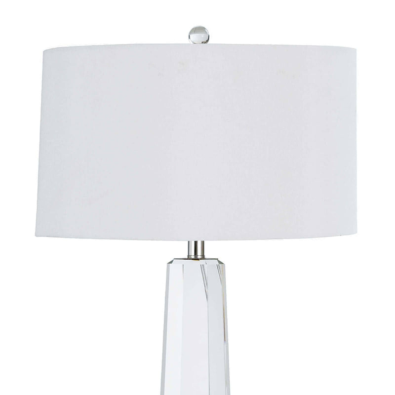 Tapered Hex Crystal Table Lamp - Clear