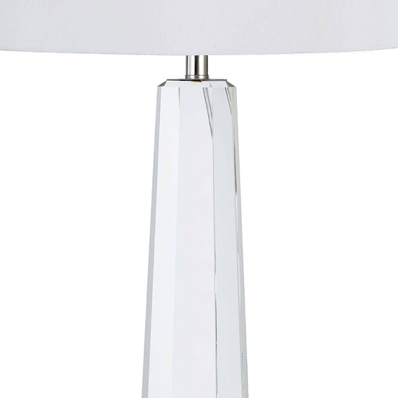 Tapered Hex Crystal Table Lamp - Clear