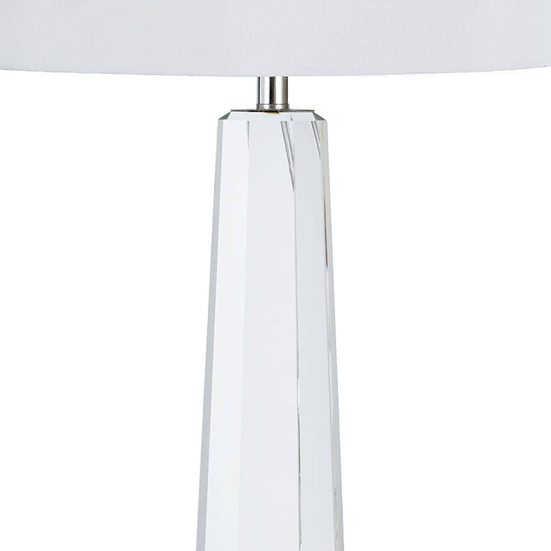 Tapered Hex Crystal Table Lamp - Clear