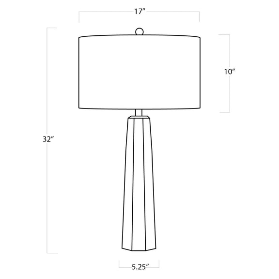 Tapered Hex Crystal Table Lamp - Clear