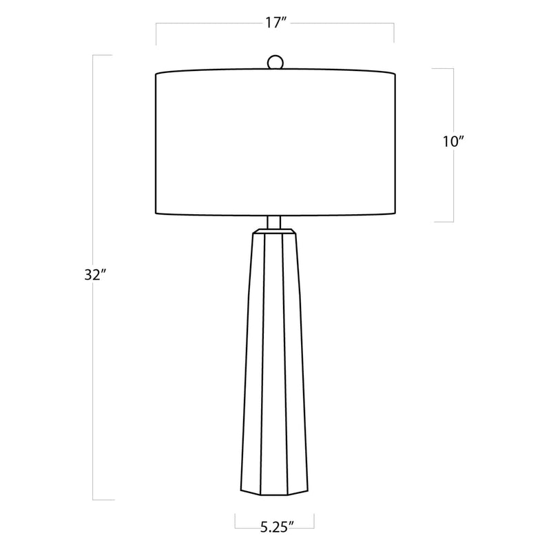 Tapered Hex Crystal Table Lamp - Clear