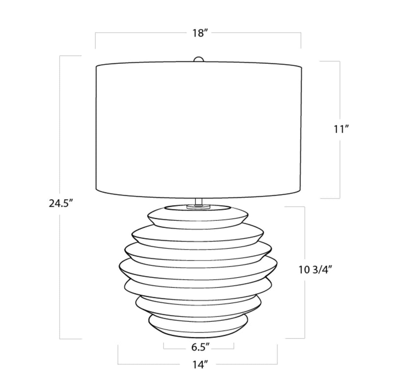 Canyon Ceramic Table Lamp - Grey