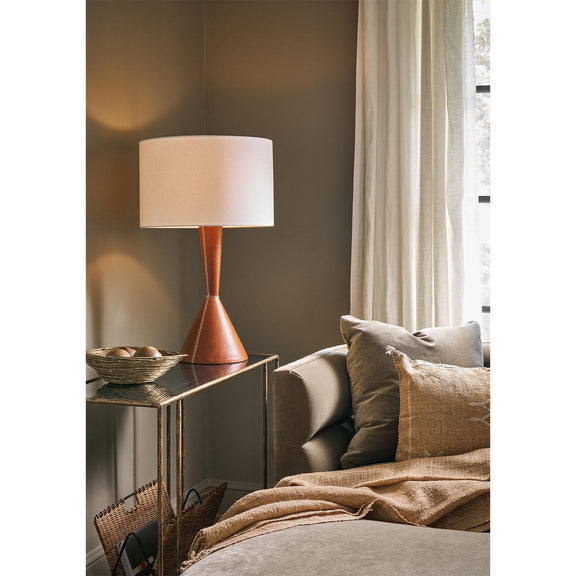 Denver Leather Table Lamp - Brown