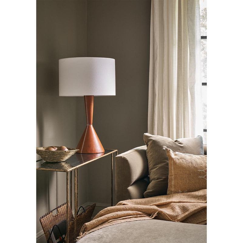 Denver Leather Table Lamp - Brown