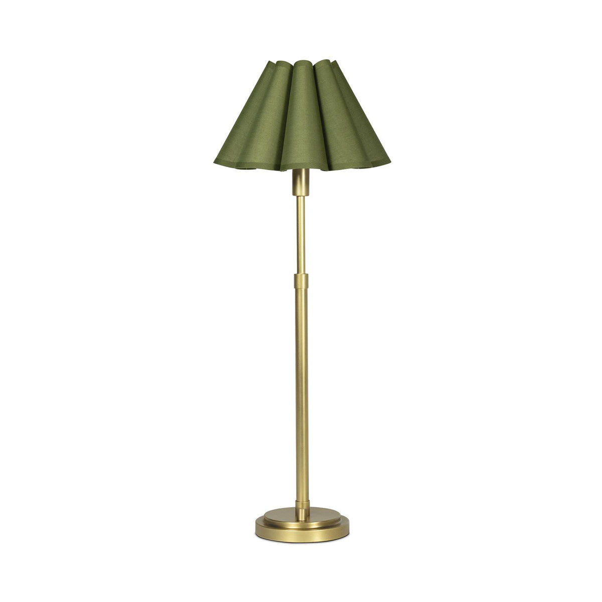 Polly Buffet Lamp (Natural Brass) - Natural Brass & Olive Scalloped Shade