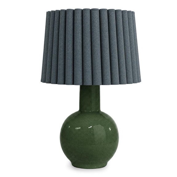Tiki Ceramic Table Lamp - Green & Storm Blue Wave Shade