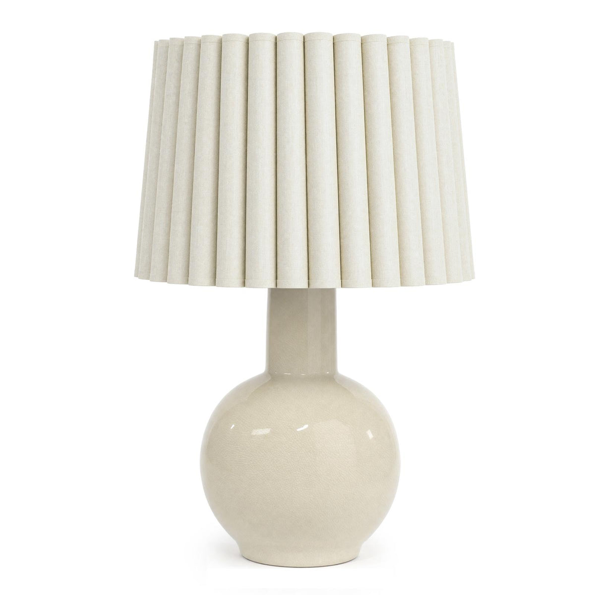 Tiki Ceramic Table Lamp - Ivory & Oyster Wave Shade