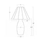 Havana Ceramic Table Lamp - Ivory & Denim Blue Scalloped Shade