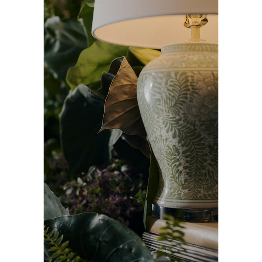Faye Ceramic Table Lamp - Green