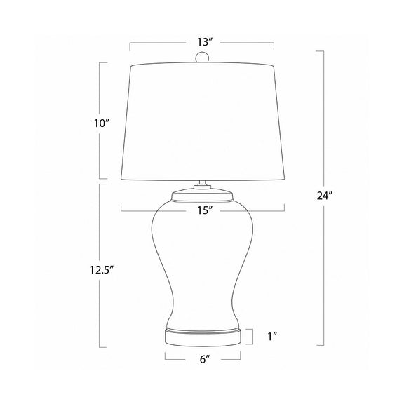 Faye Ceramic Table Lamp - Red
