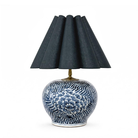 Delia Ceramic Table Lamp - Blue & Denim Blue Shade