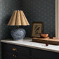 Delia Ceramic Table Lamp - Blue & Rattan Shade