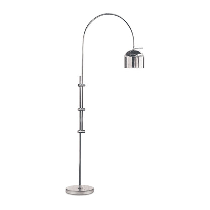 Arc Floor Lamp With Metal Shade - Polished Nickel