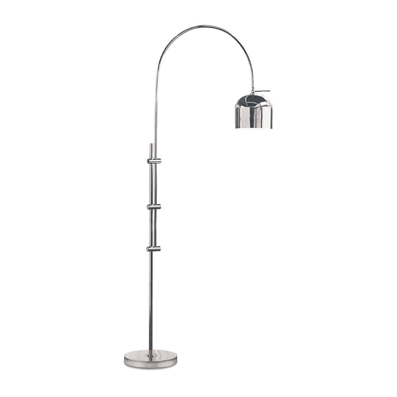 Arc Floor Lamp With Metal Shade - Polished Nickel