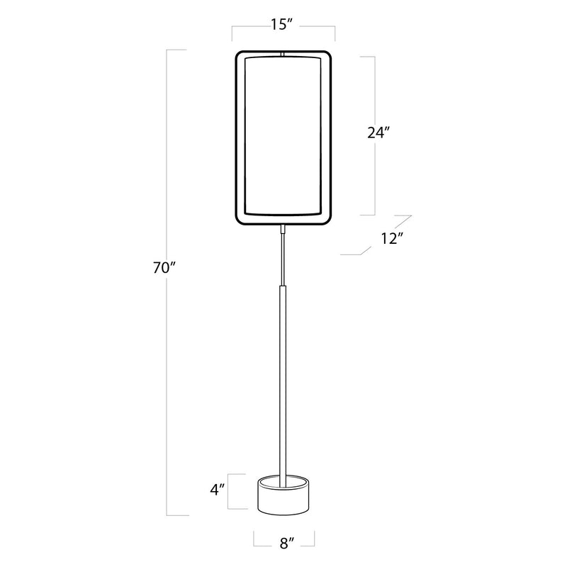 Geo Rectangle Floor Lamp - Natural Brass