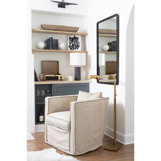 Noble Floor Task Reading Lamp - Natural Brass